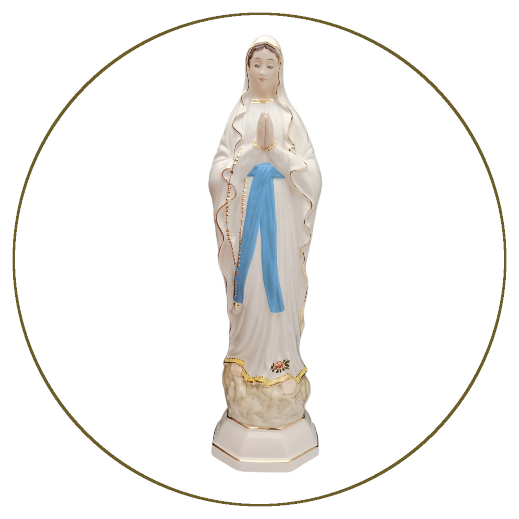 Statua Madonna Lourdes per esterno in ceramica cm 60